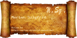 Merten Szigfrid névjegykártya